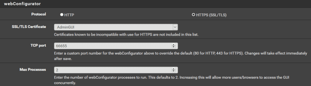 Admin Gui Port Change