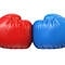 Red and blue boxing glove against each other