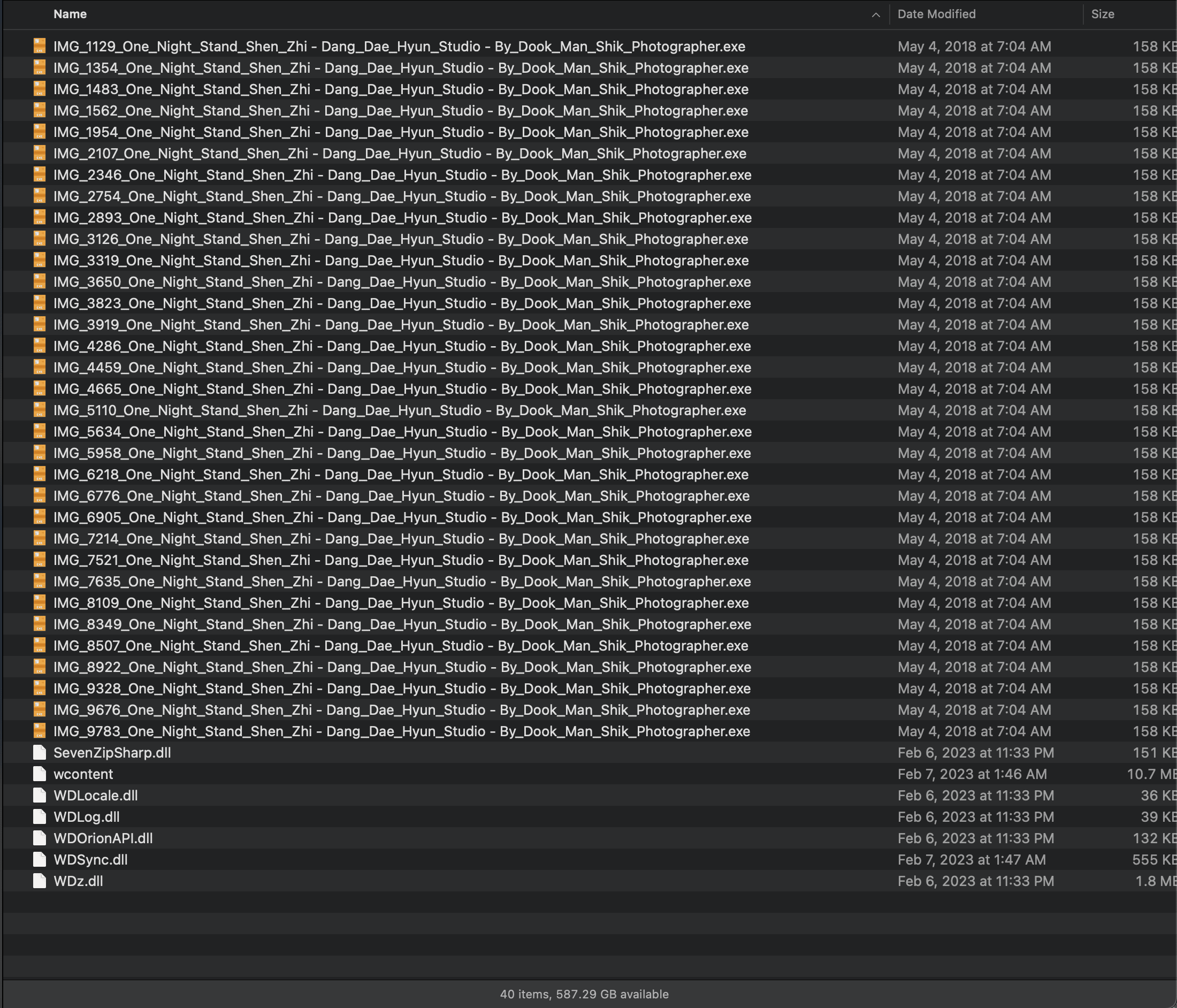 Zip File Content of the Malicious Zip File