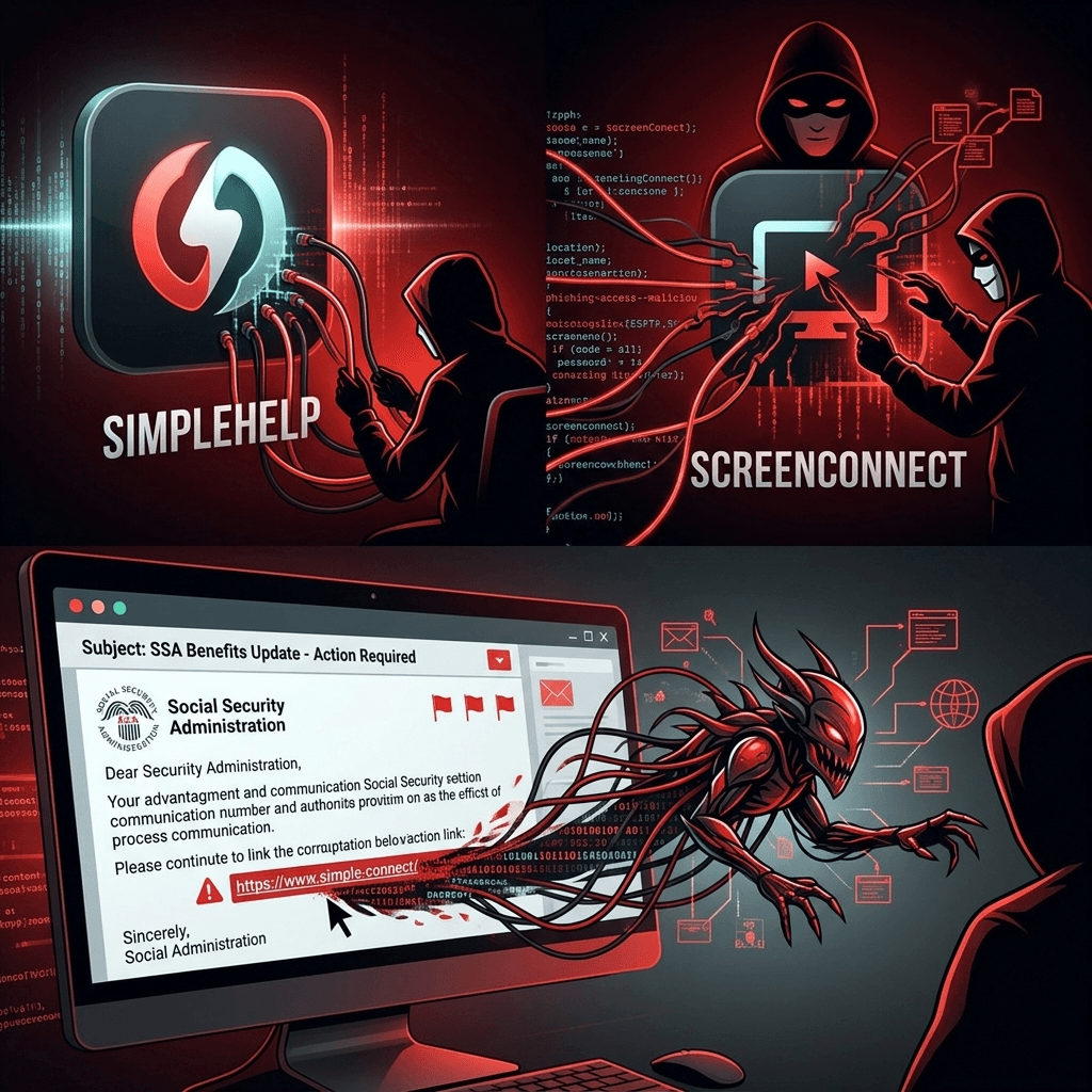 VENOMOUS#HELPER Campaign: 80+ Organizations Compromised via Weaponized SimpleHelp and ScreenConnect RMM Tools