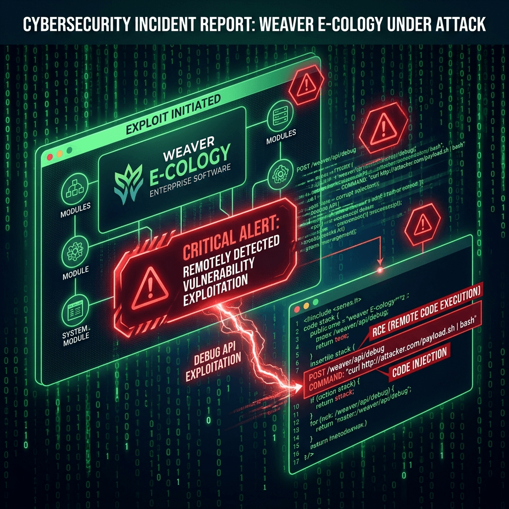 Critical Weaver E-cology RCE (CVE-2026-22679) Actively Exploited via Exposed Debug API